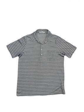 Criquet Mens Short Sleeve Polo Golf Shirt XL Blue Striped